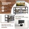 Industrial Entertainment Center with 3 Tier Metal Mesh Shelves